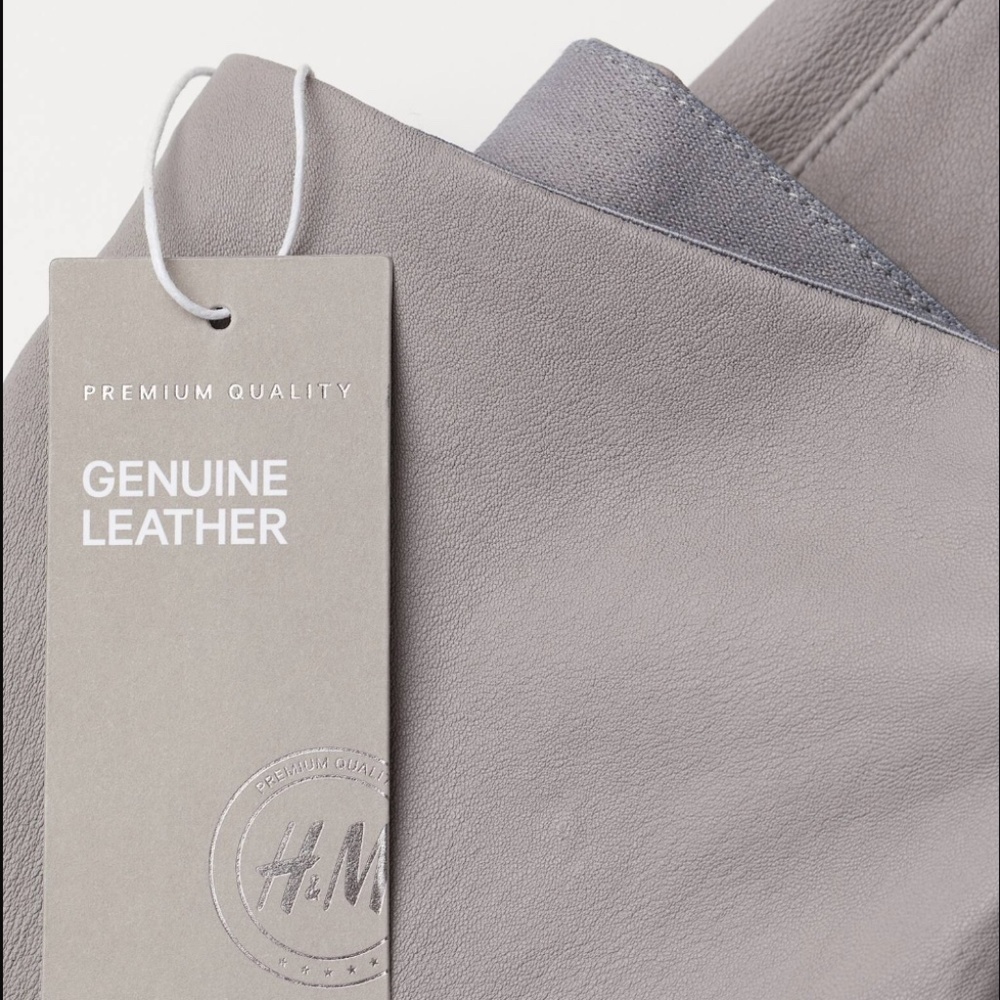 H&M NEW Gray Faux Leather High Waist Leggings XS - Picture 4 of 8